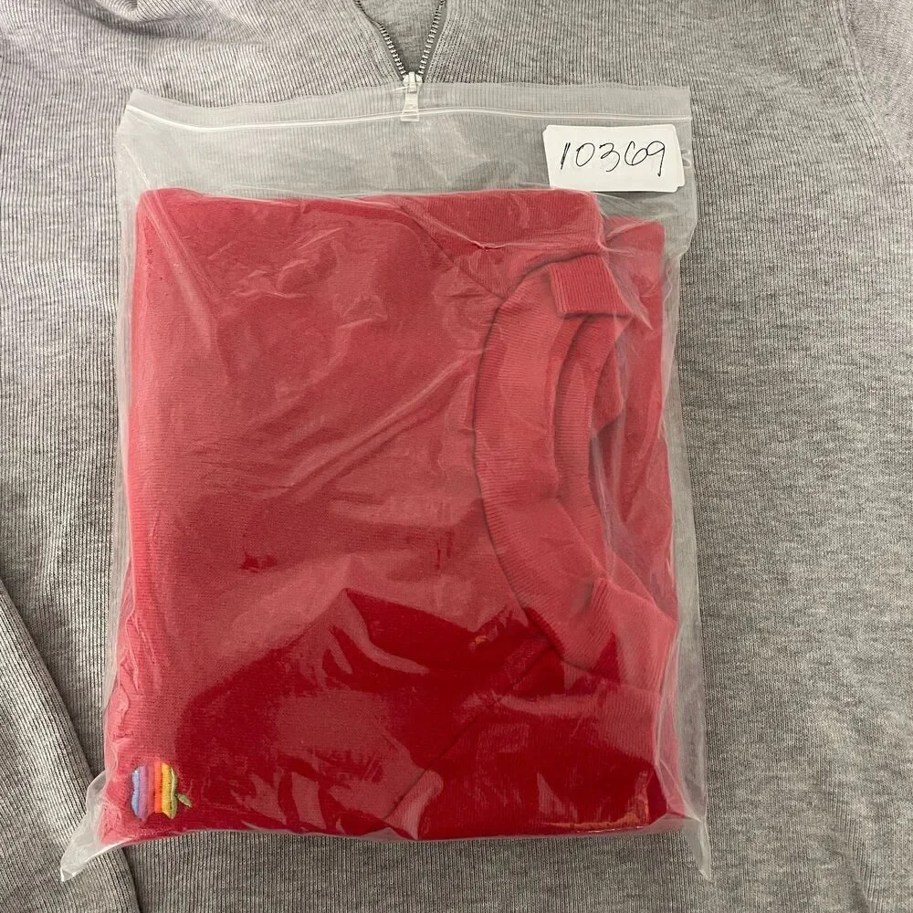 Vintage Sweatshirt Mens Large Red Apple Computers 80s Logo Fleece Crewneck